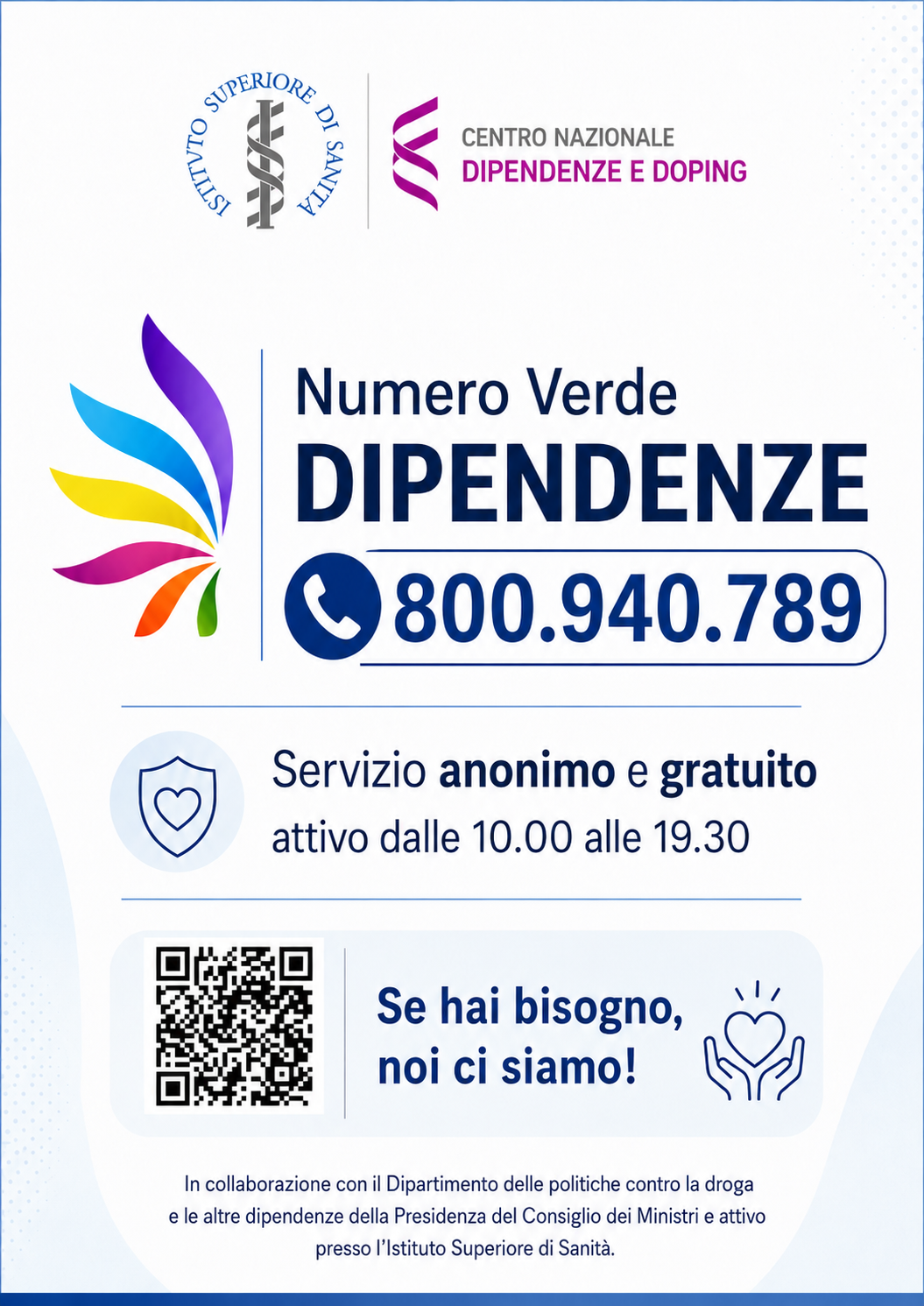 volantino numero unico dipendenze